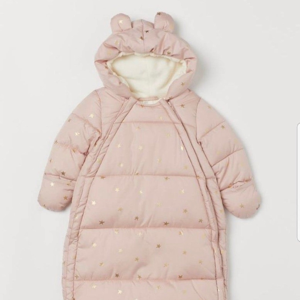0-2 months pink insulated baby bunt